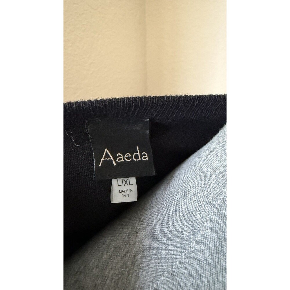 Aaeda Women's Size L/XL Gray Tan Black Color Block Dolman Sleeve Knit Sweater - Picture 7 of 8